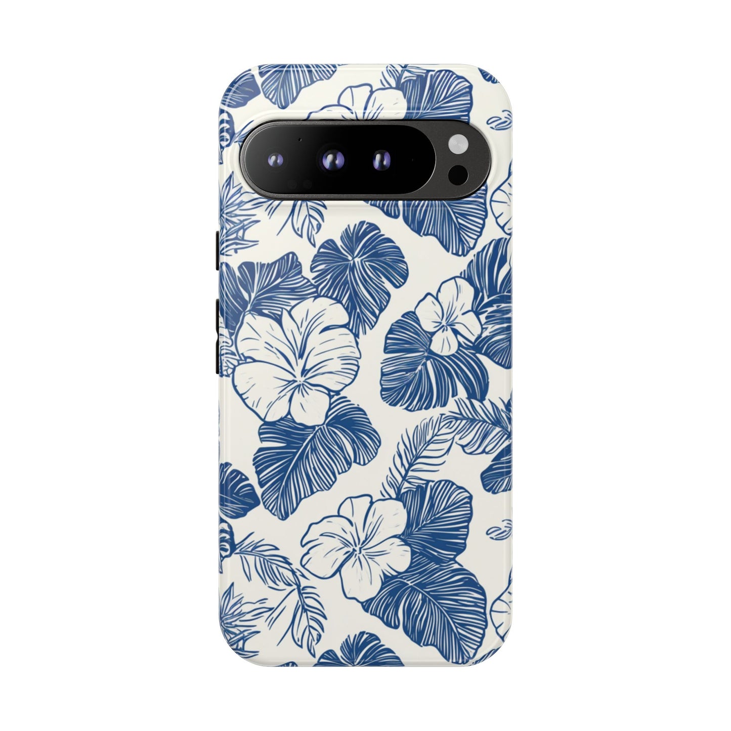 Robuste Handyhülle „Blauer Hibiskus“ – Schutzhülle mit floralem Aquarellmuster für iPhone, Samsung Galaxy & Google Pixel