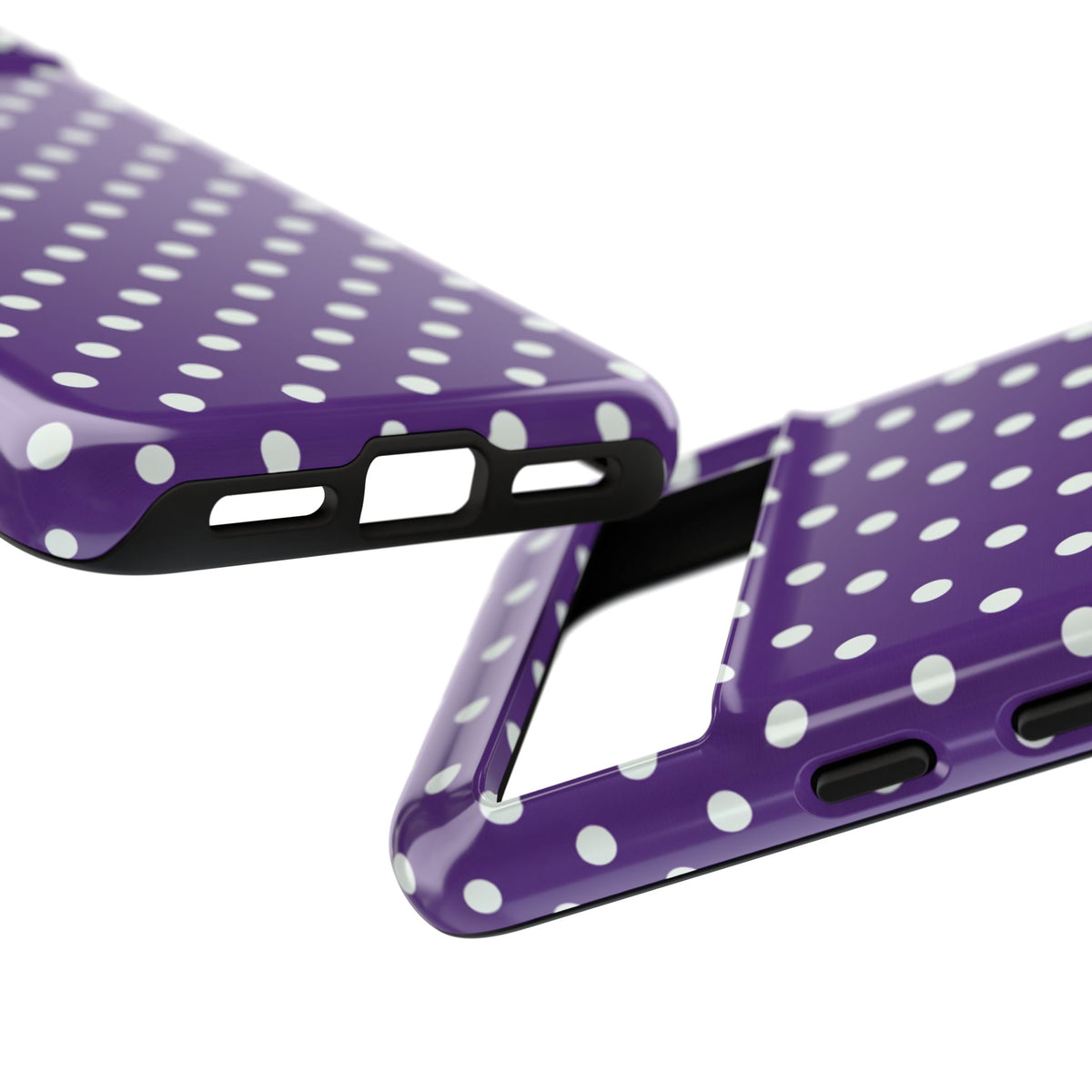 Coque de téléphone résistante à pois violets - Coque de protection rétro à pois violets pour iPhone, Samsung Galaxy et Google Pixel