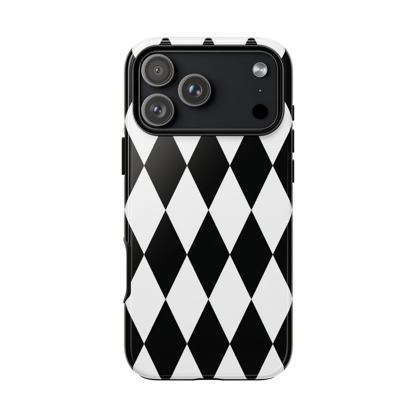 Handyhülle "Schwarz-Weißes Harlekin-Rautenmuster" für iPhone, Samsung Galaxy & Google Pixel