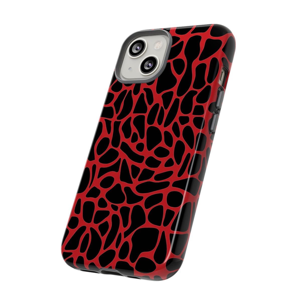 Coque de téléphone résistante à motif girafe rouge et noire - Coque de protection audacieuse avec motif animal pour iPhone, Samsung Galaxy et Google Pixel