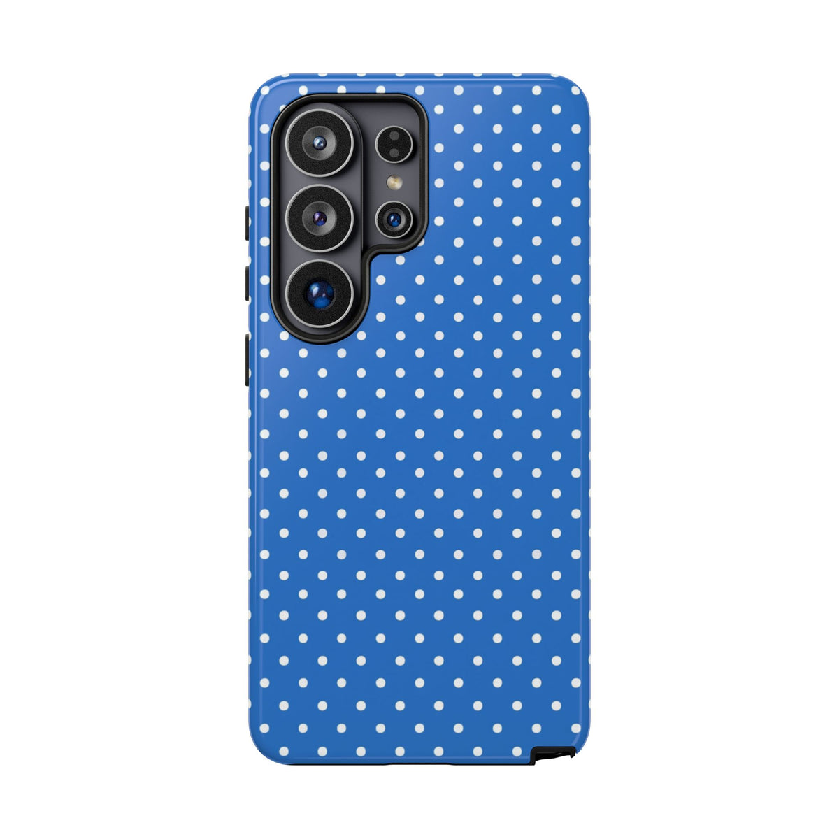 Coque de téléphone résistante à pois bleus — Étui de protection fin pour iPhone, Samsung Galaxy et Google Pixel