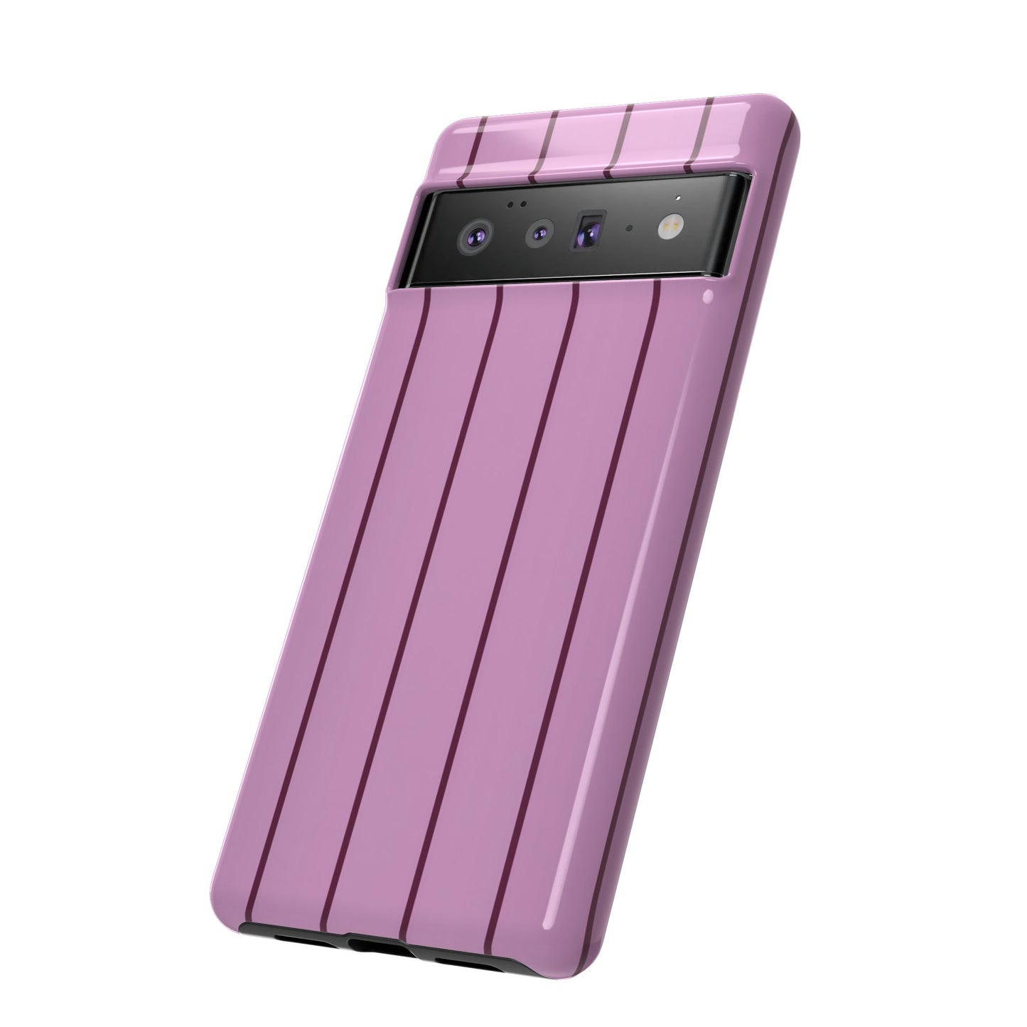 Pink gestreifte, robuste Handyhülle – Schlanker dualer Schutz für iPhone, Samsung Galaxy & Google Pixel