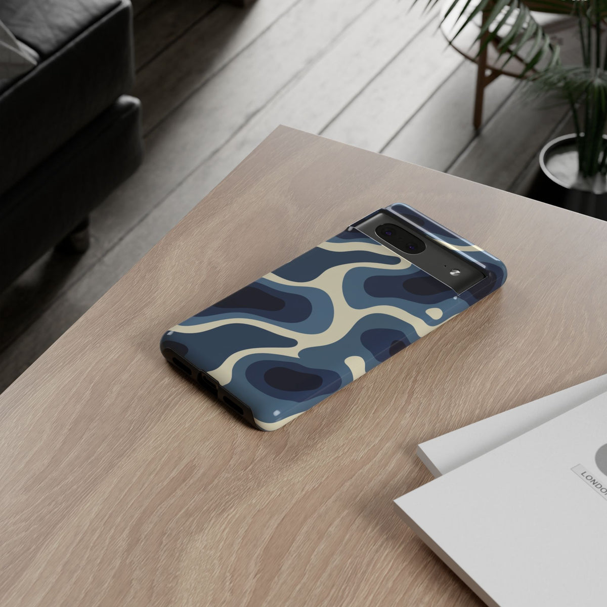 Blue Camouflage Tough Phone Case – iPhone, Samsung & Google Pixel