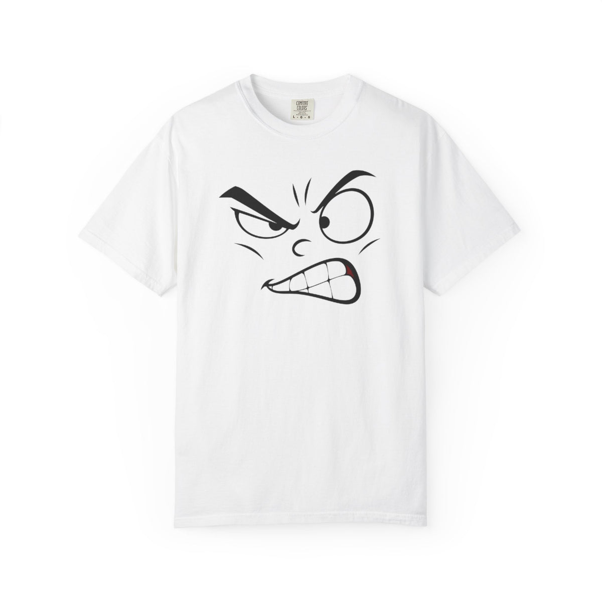 Angry Face Graphic T-Shirt – Unisex Garment-Dyed Cotton Tee