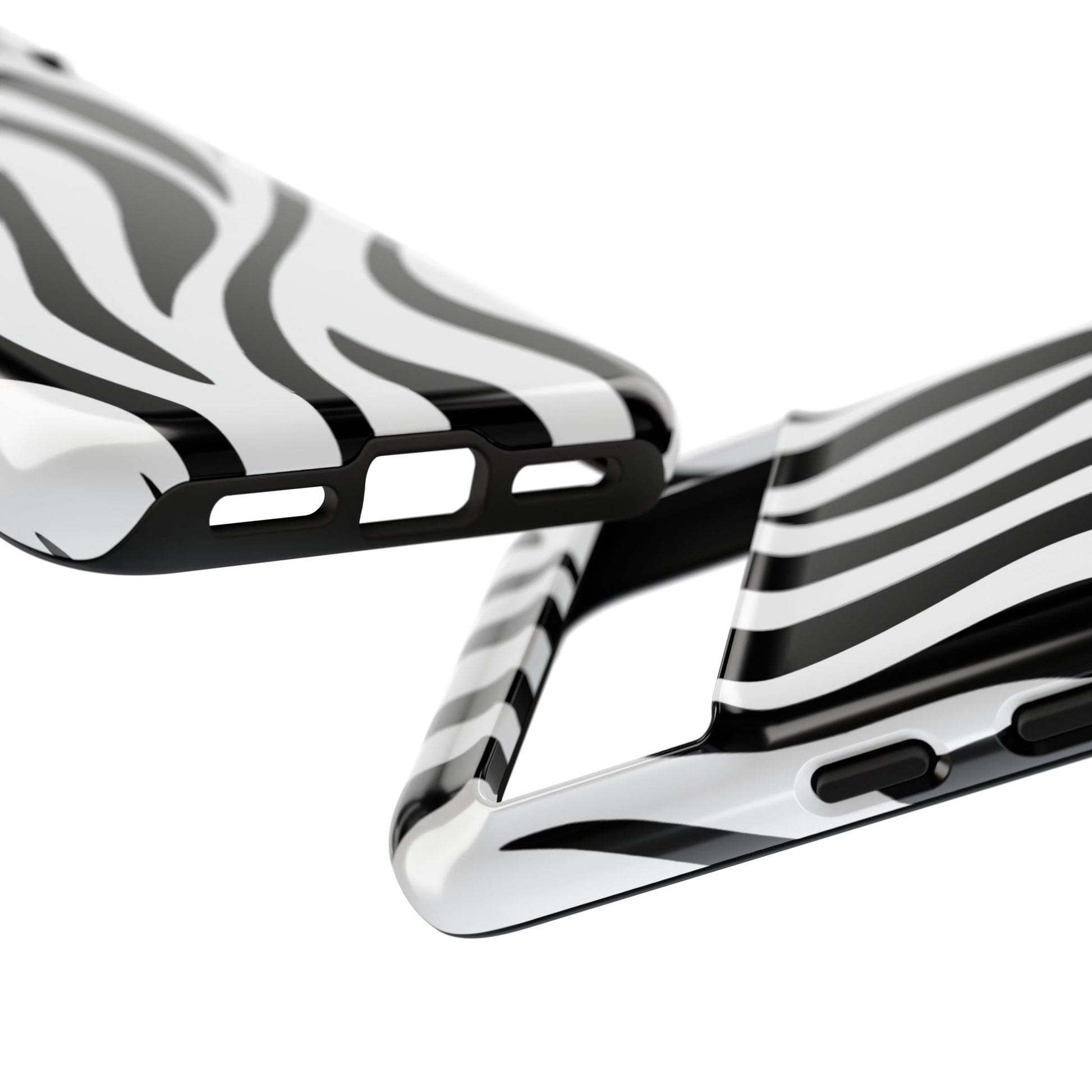Fashion phone case featuring dramatic zebra stripes - Shock-absorbing protection for all phone models
