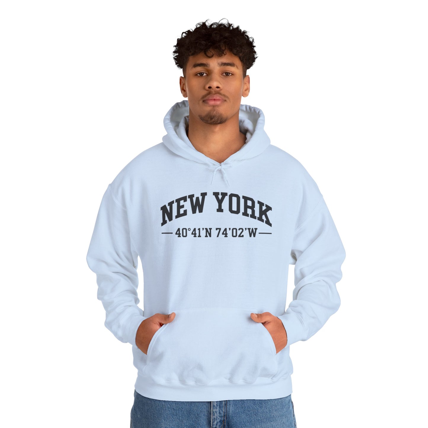 New York Coordinates Hoodie – City Graphic Sweatshirt