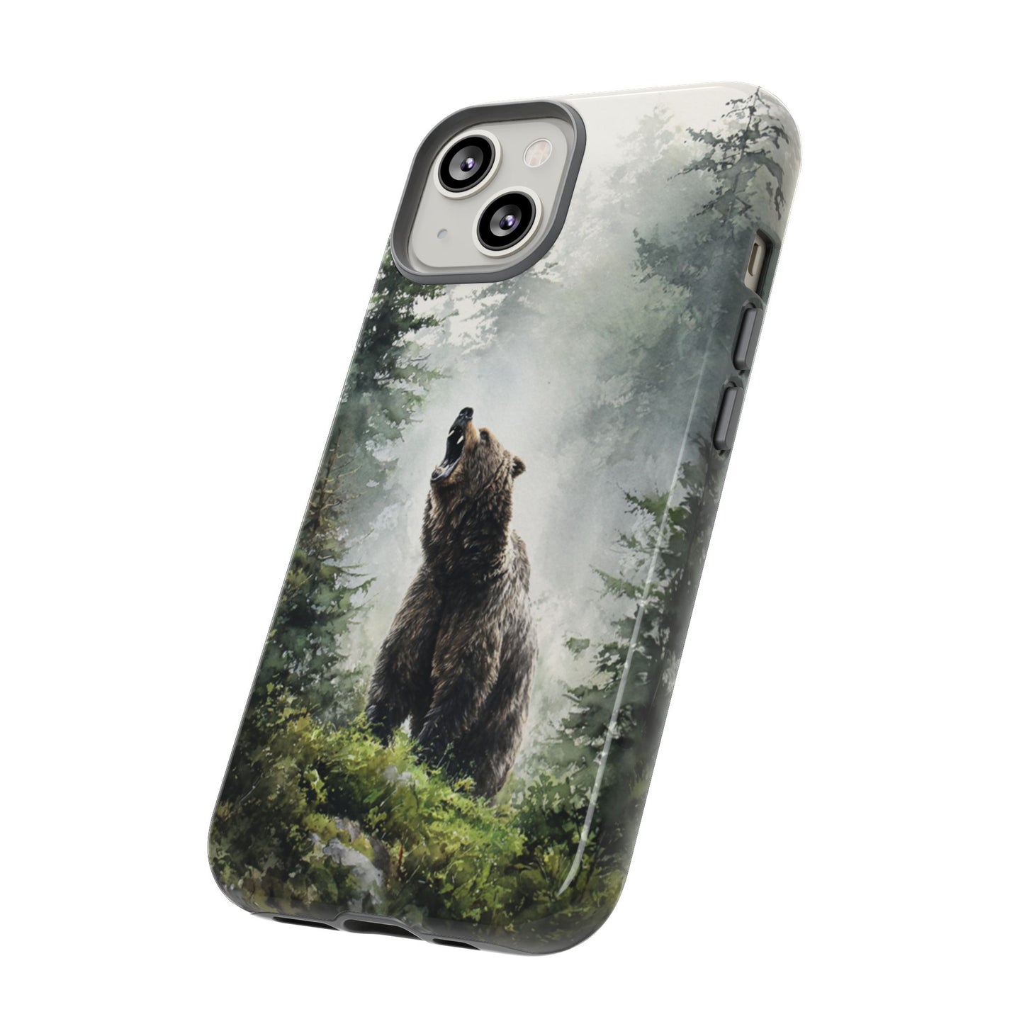 Funda resistente con diseño de oso del bosque - Wilderness Wildlife Misty Woods - Funda protectora para iPhone, Samsung Galaxy y Google Pixel