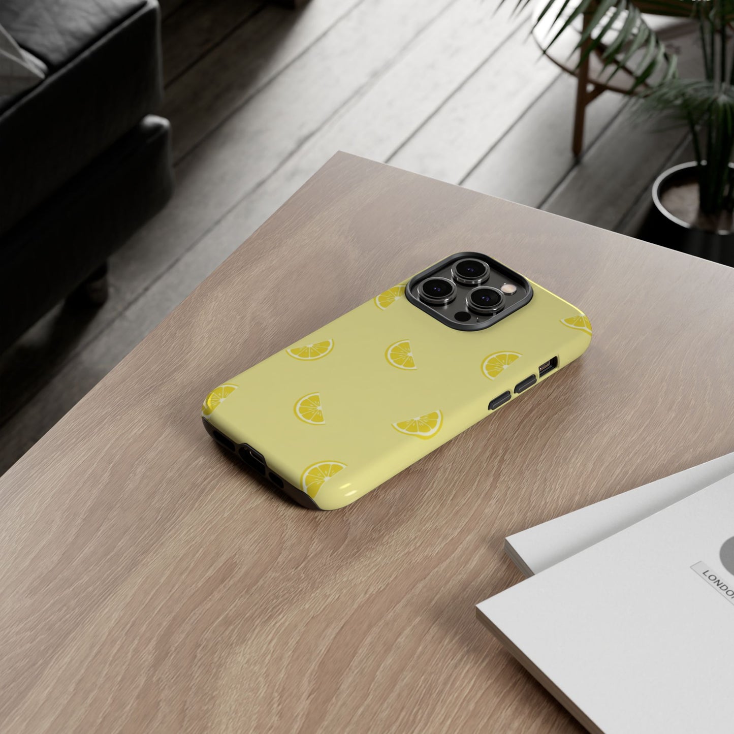Handyhülle „Zitronenscheibe“ – Retro-Muster mit gelben Früchten für iPhone, Samsung Galaxy & Google Pixel