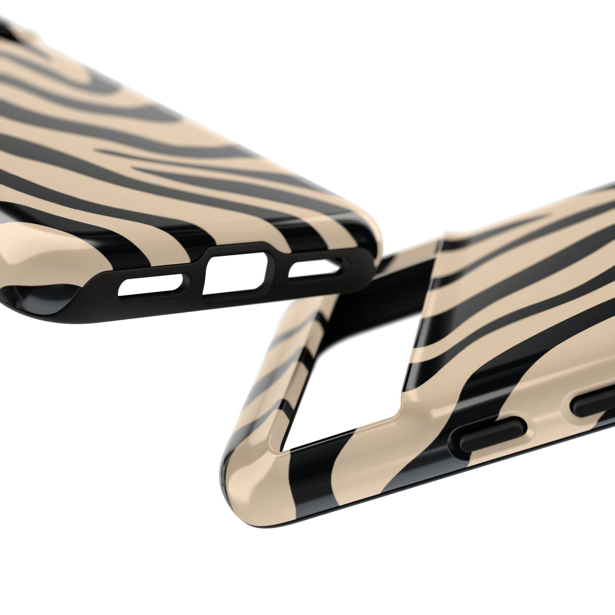Robuste Zebra-Streifen Handyhülle - Beige & Schwarz Animal Print Schutzhülle für iPhone, Samsung Galaxy & Google Pixel