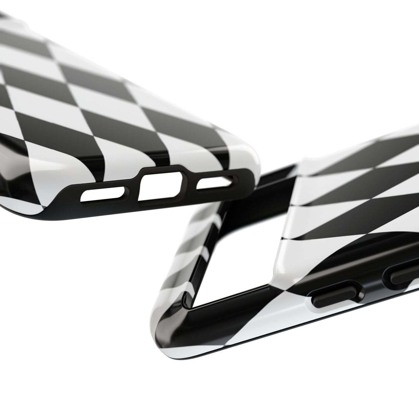 Handyhülle "Schwarz-Weißes Harlekin-Rautenmuster" für iPhone, Samsung Galaxy & Google Pixel