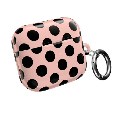 Pink spotted AirPods case Gen 3 – cute feminine design with carabiner and glossy finish
