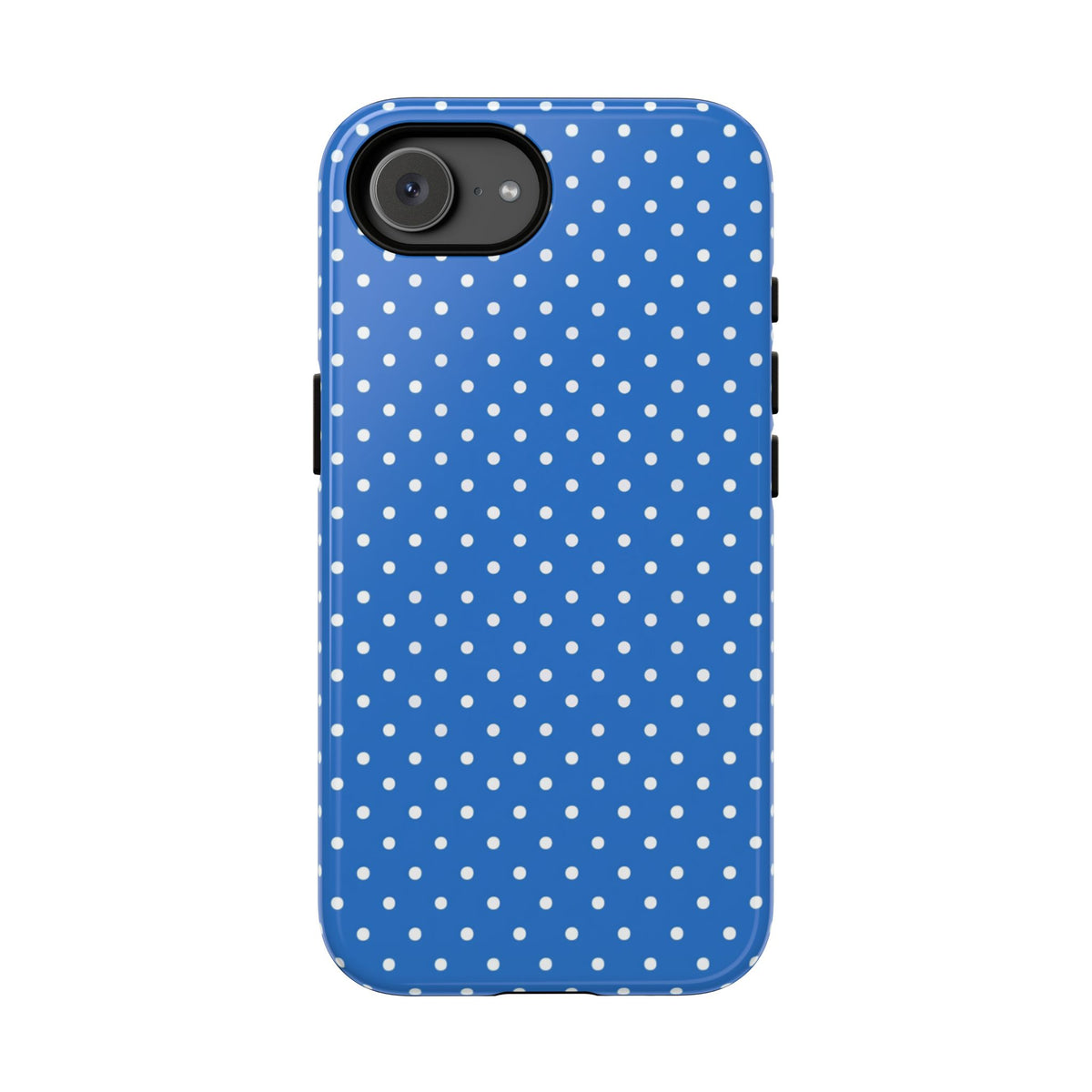 Coque de téléphone résistante à pois bleus — Étui de protection fin pour iPhone, Samsung Galaxy et Google Pixel