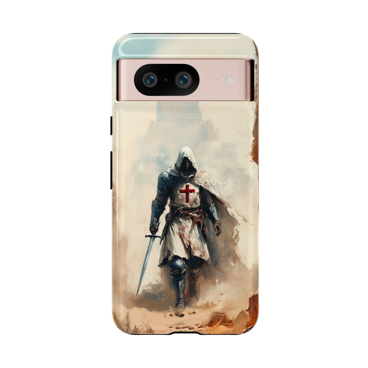 Medieval Crusader Phone Case - Knight with Sword Protective Tough Case for iPhone, Samsung Galaxy & Google Pixel