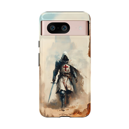 Medieval Crusader Phone Case - Knight with Sword Protective Tough Case for iPhone, Samsung Galaxy & Google Pixel