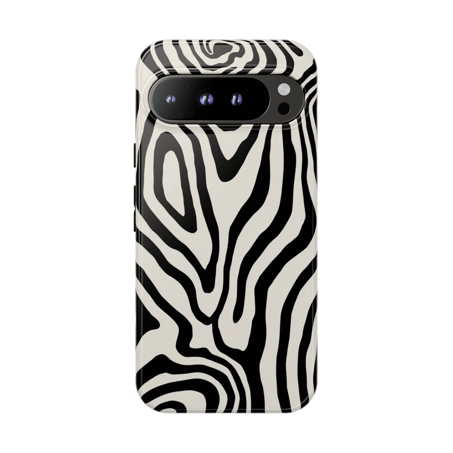 Zebra Swirl Robuste Handyhülle - Schwarz-weißes Animal-Print-Design für iPhone, Samsung Galaxy & Google Pixel