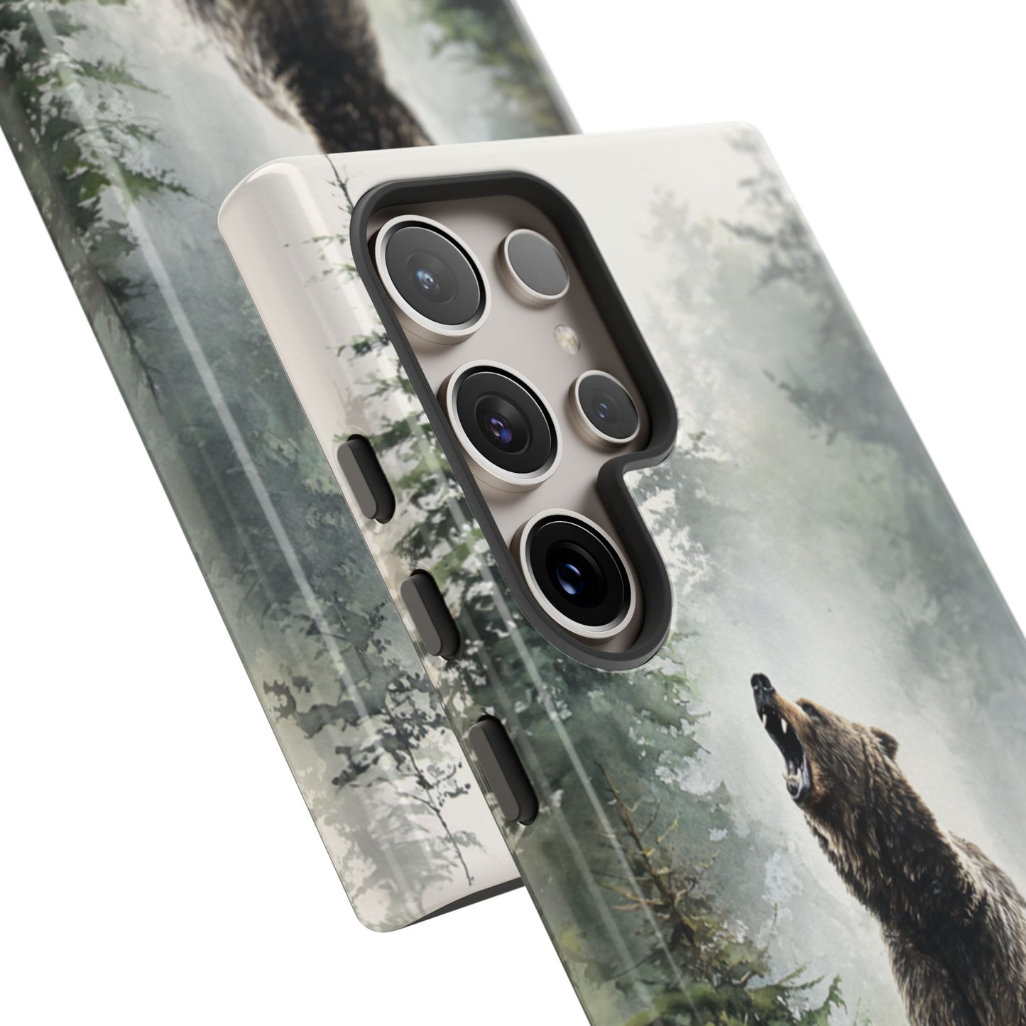 Majestic bear phone case in wilderness setting - fade-resistant protective cover for all phone models
