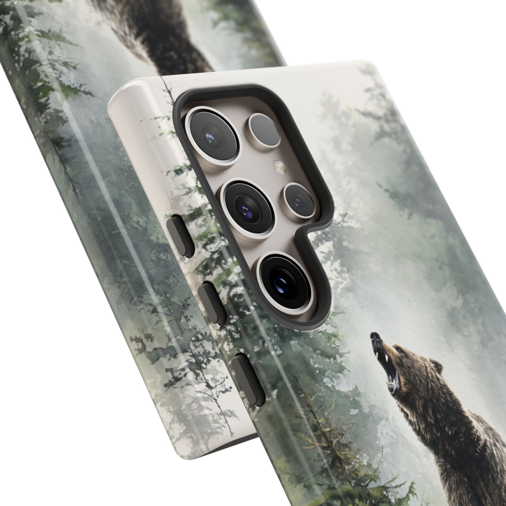 Majestic bear phone case in wilderness setting - fade-resistant protective cover for all phone models
