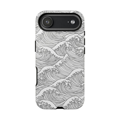 Hokusai-inspired ocean wave tough phone case
