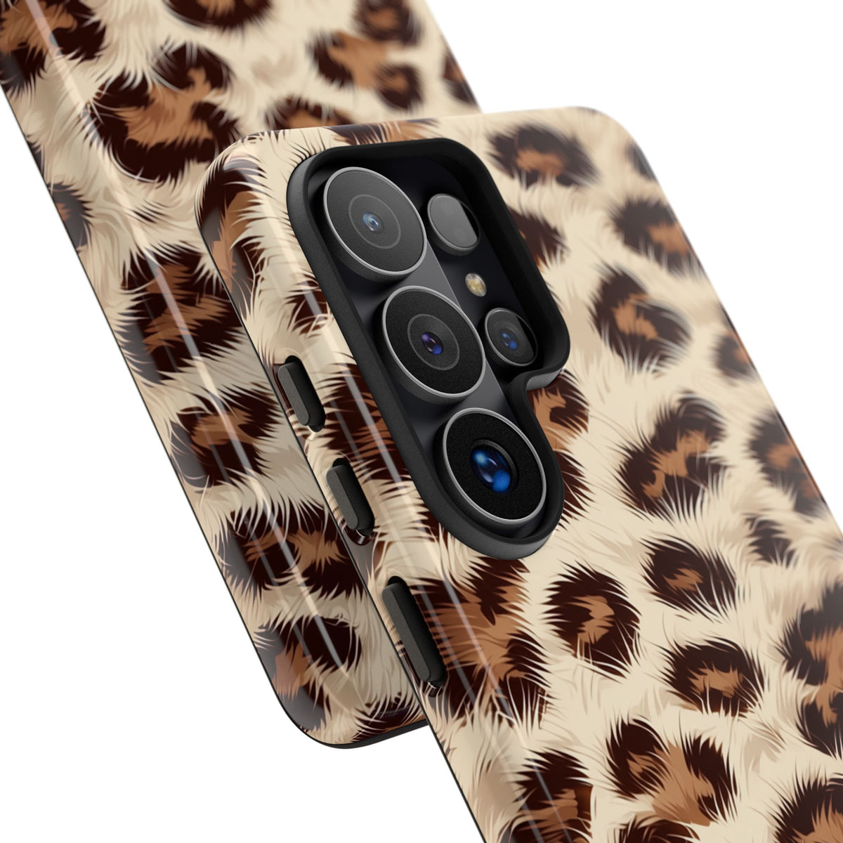 Étui de téléphone imprimé léopard - Coque résistante en fausse fourrure à motif animal pour iPhone, Samsung Galaxy et Google Pixel