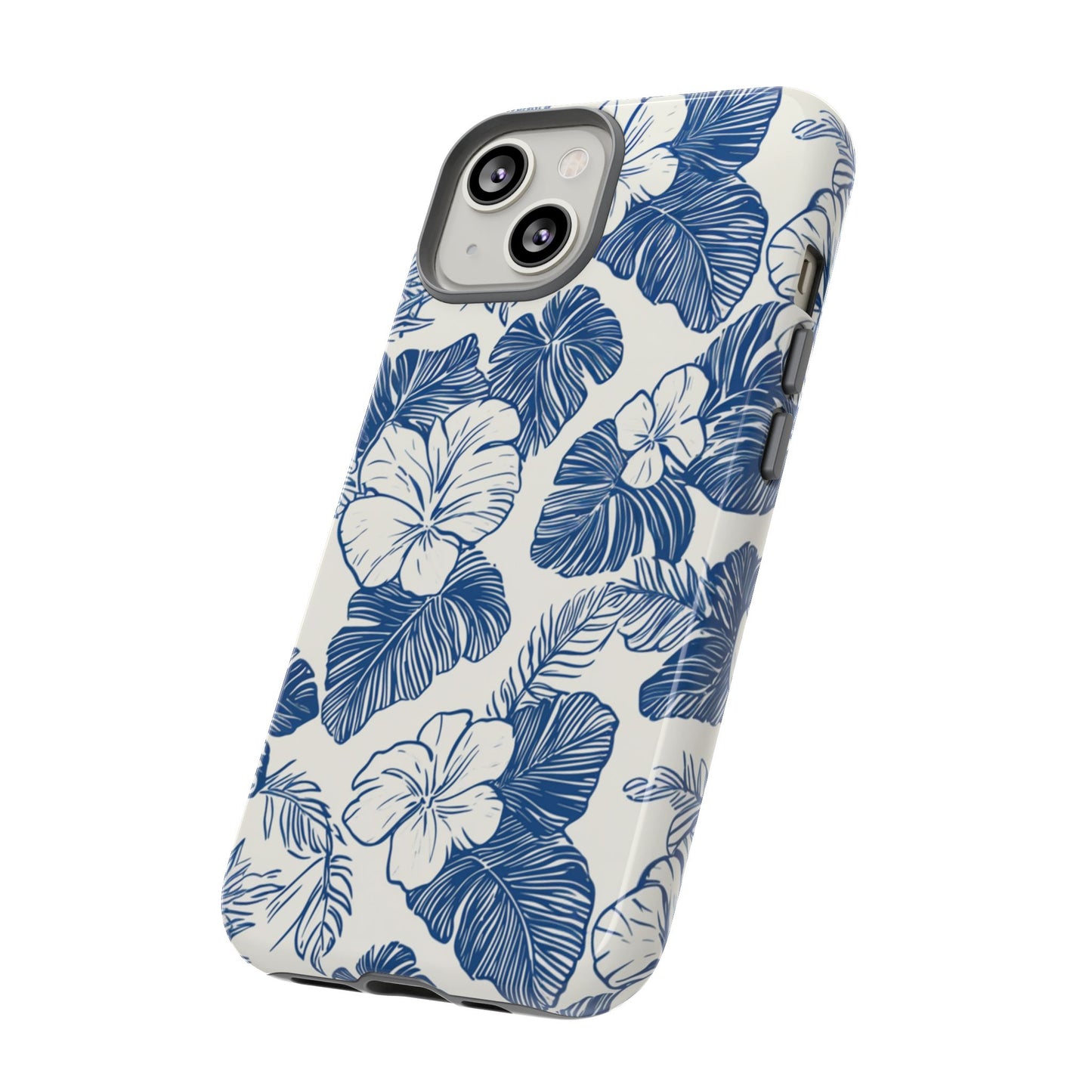 Robuste Handyhülle „Blauer Hibiskus“ – Schutzhülle mit floralem Aquarellmuster für iPhone, Samsung Galaxy & Google Pixel