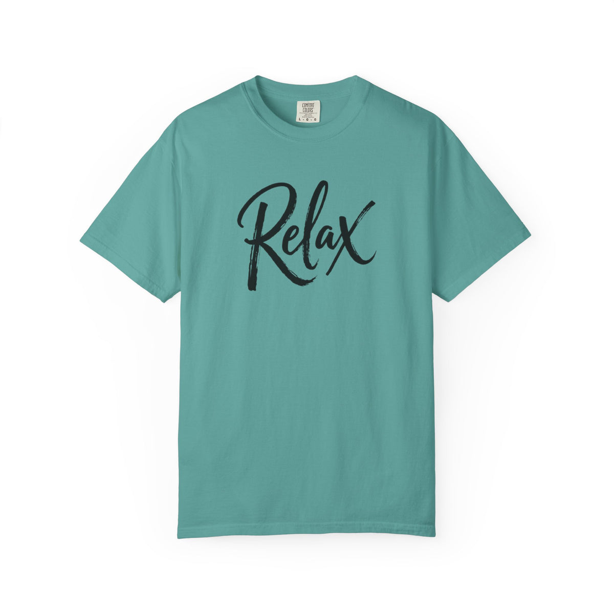 Relax Script T-Shirt – Garment-Dyed Graphic Tee for Women & Men