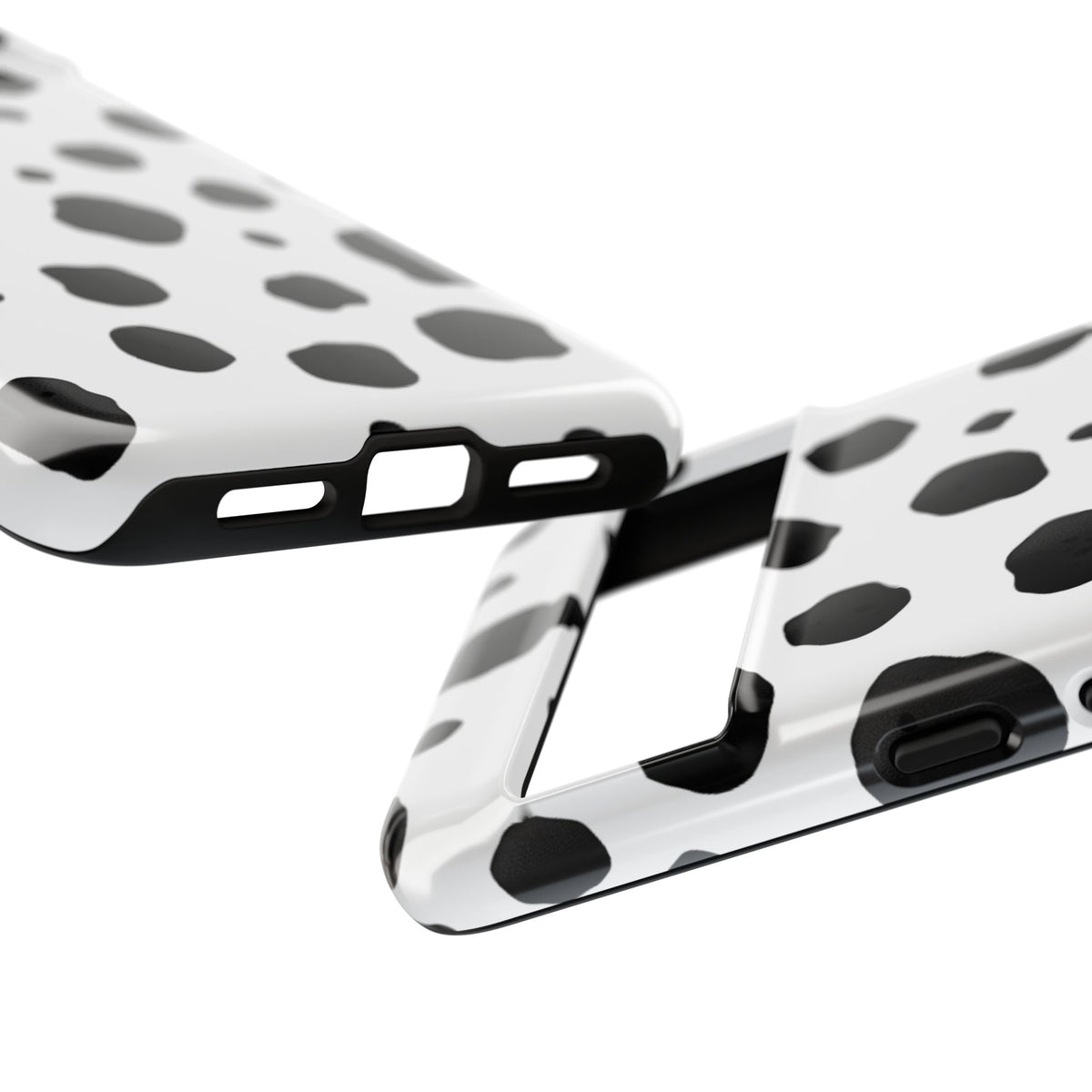Coque de téléphone résistante à motif dalmatien - Noir et blanc - Compatible iPhone, Samsung Galaxy et Google Pixel