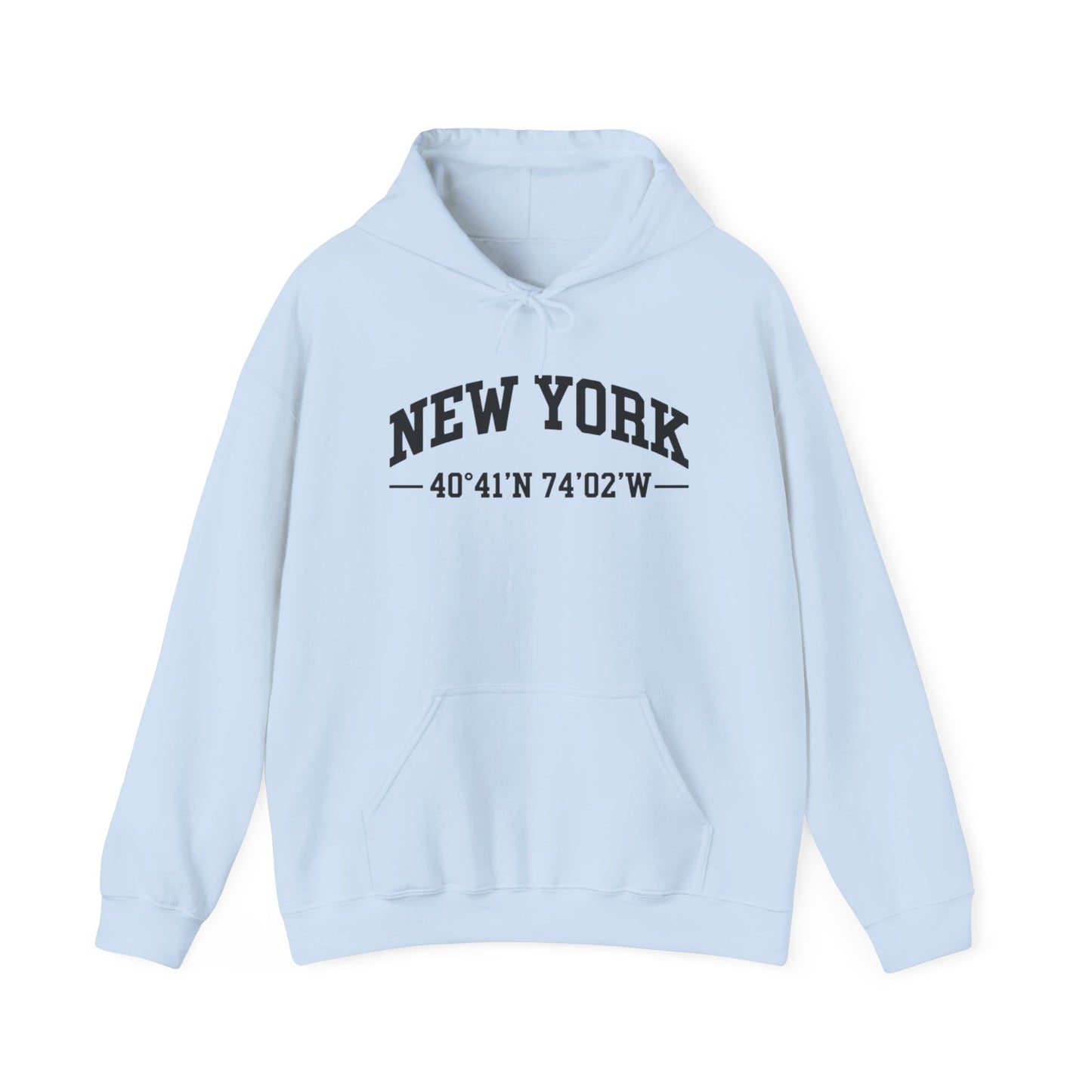 New York Coordinates Hoodie – City Graphic Sweatshirt