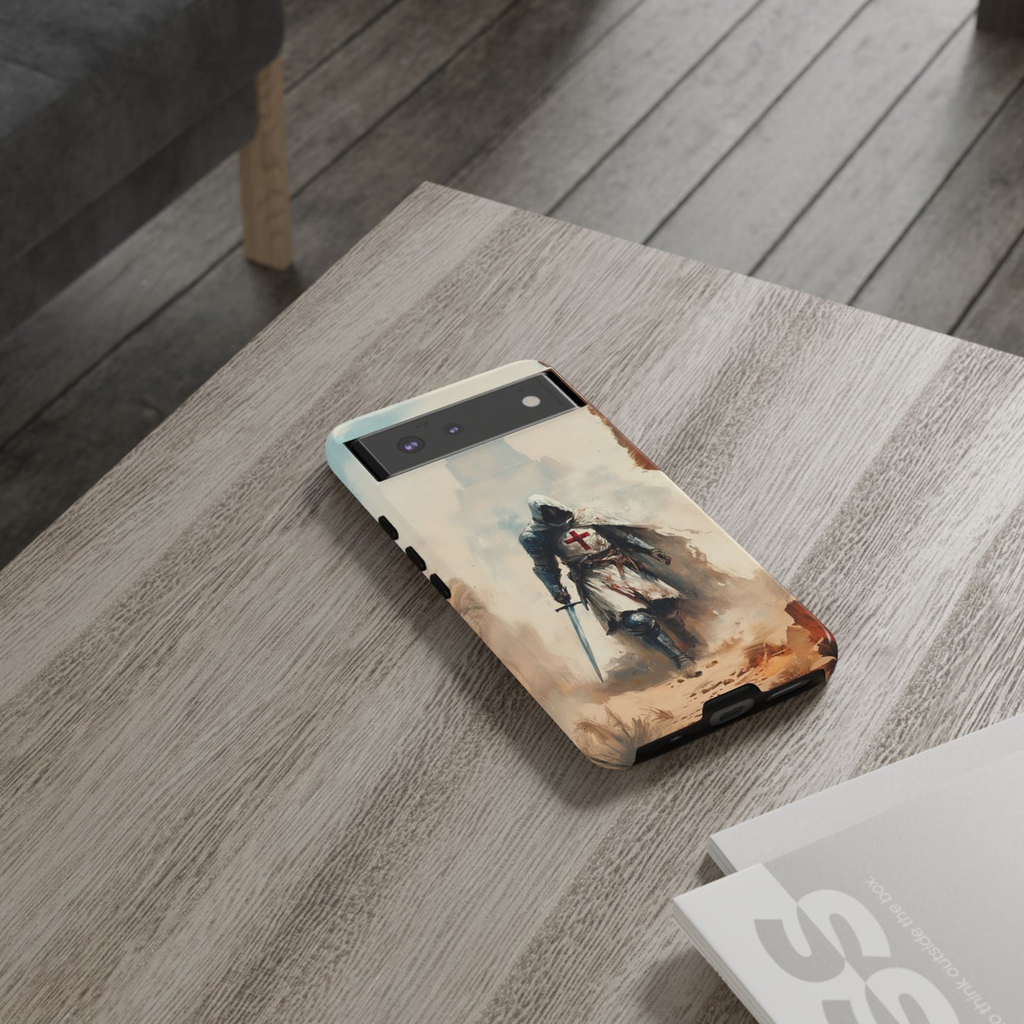 Medieval Crusader Phone Case - Knight with Sword Protective Tough Case for iPhone, Samsung Galaxy & Google Pixel