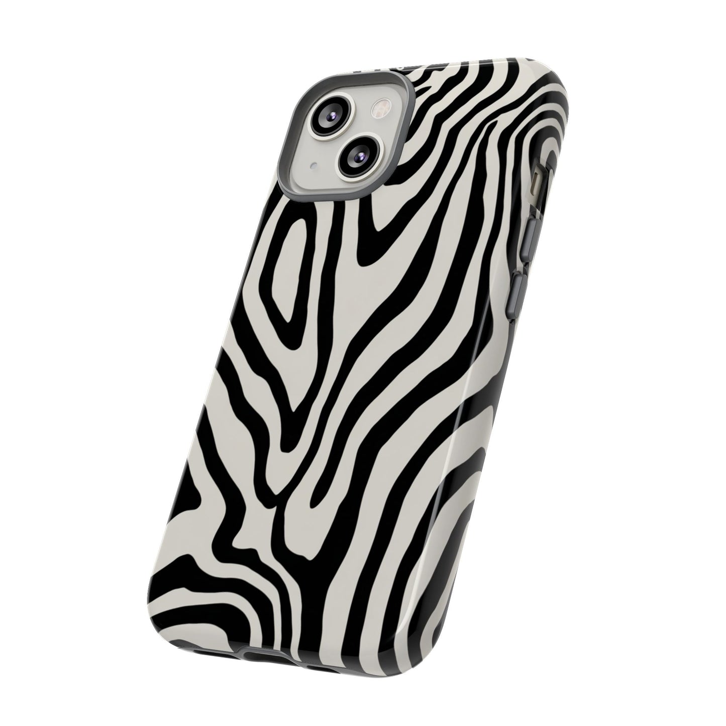 Zebra Swirl Robuste Handyhülle - Schwarz-weißes Animal-Print-Design für iPhone, Samsung Galaxy & Google Pixel