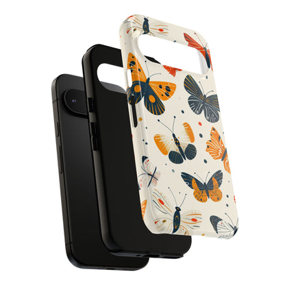 Decorative butterfly phone case with hand-illustrated motifs
