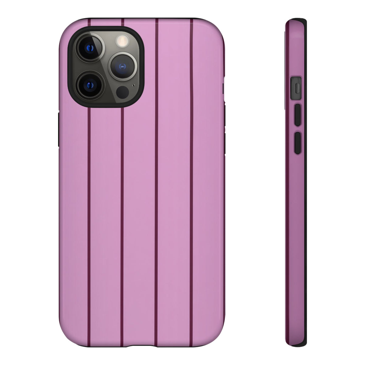 Pink Striped Tough Phone Case - Slim Dual-Layer Protection for iPhone, Samsung Galaxy & Google Pixel