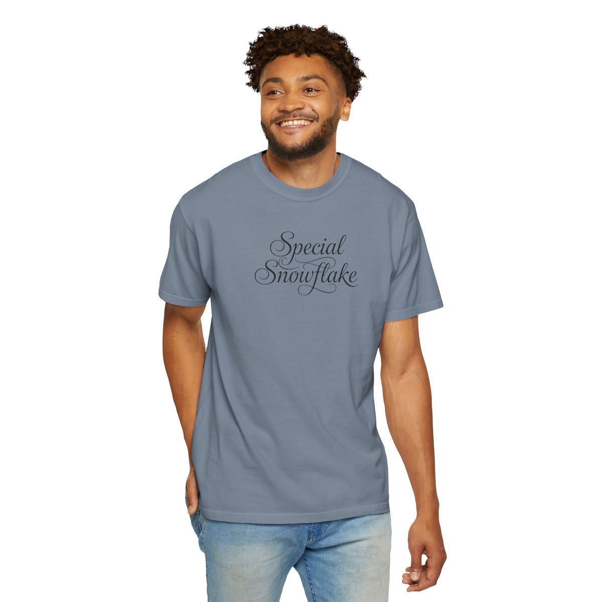 Special Snowflake T-Shirt – Kleidungsstückgefärbtes T-Shirt mit Schriftzug-Grafik