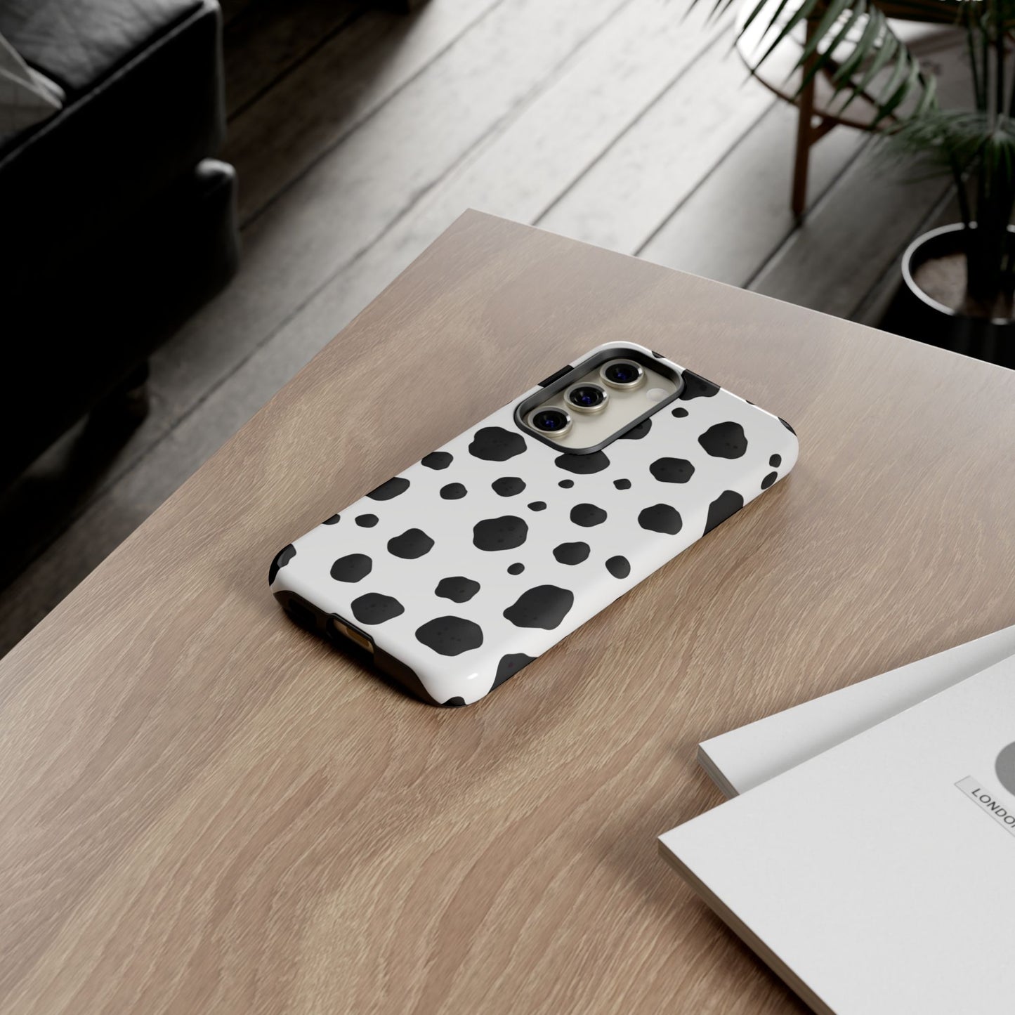 Stylish dalmatian pattern phone case with RoHS certified materials and precise fit for iPhone Samsung Pixel
