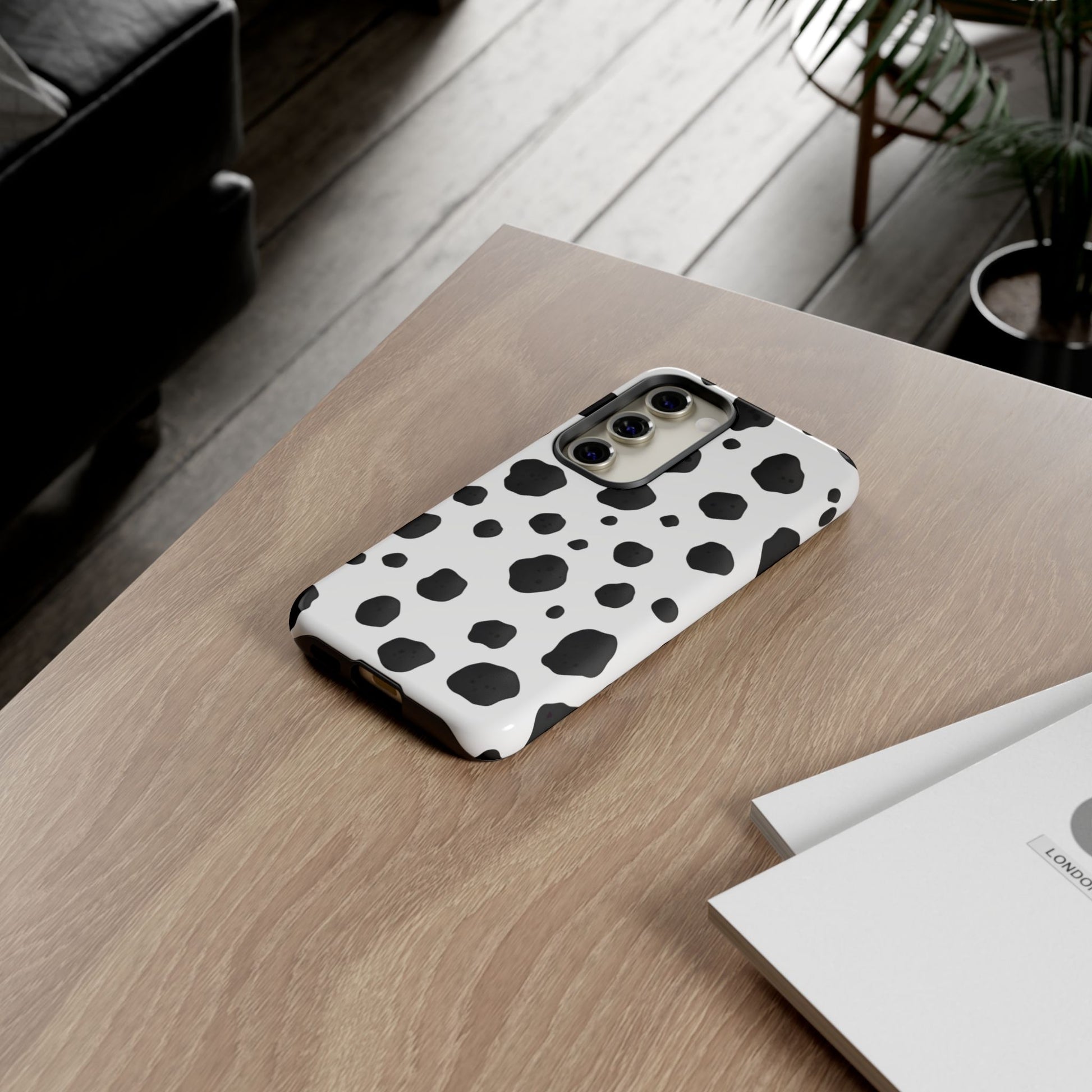 Stylish dalmatian pattern phone case with RoHS certified materials and precise fit for iPhone Samsung Pixel
