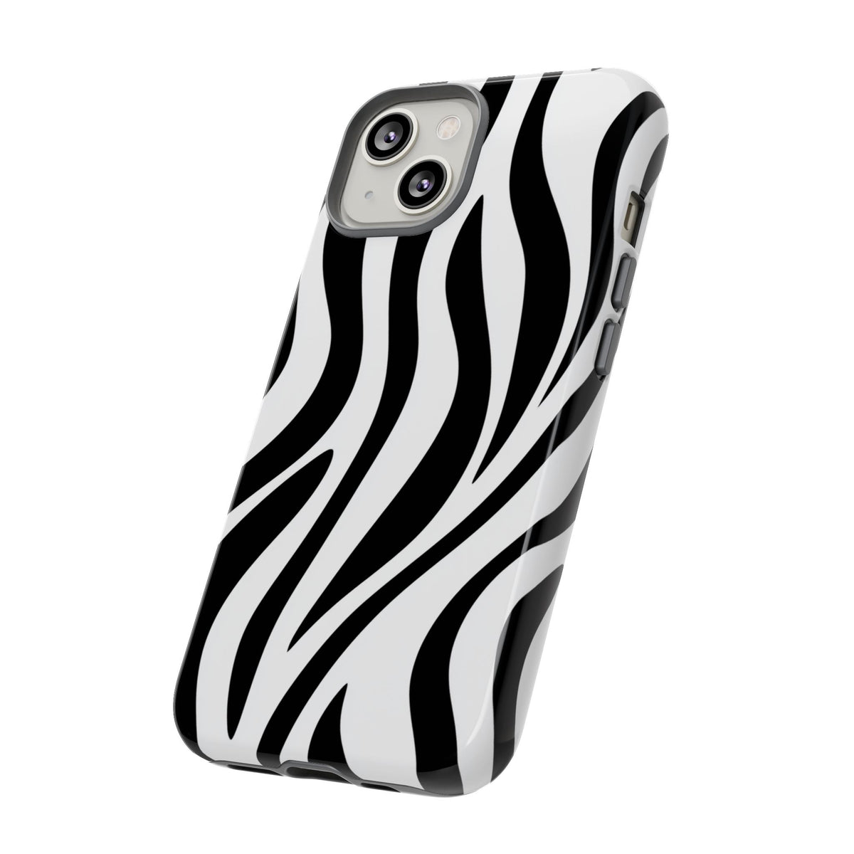 Coque de téléphone résistante à motif zèbre - Coque de protection noire et blanche à motif animal pour iPhone, Samsung Galaxy et Google Pixel