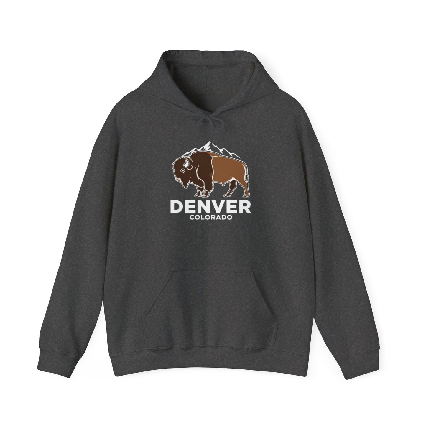 Denver Colorado Hoodie – Bison & Mountain Graphic Pullover