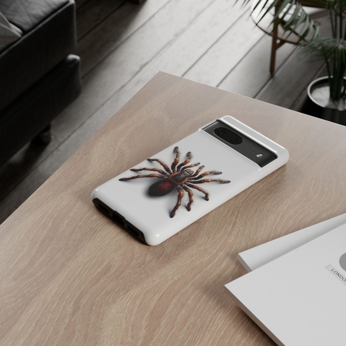 Spider Phone Case – Lucky Tarantula on White