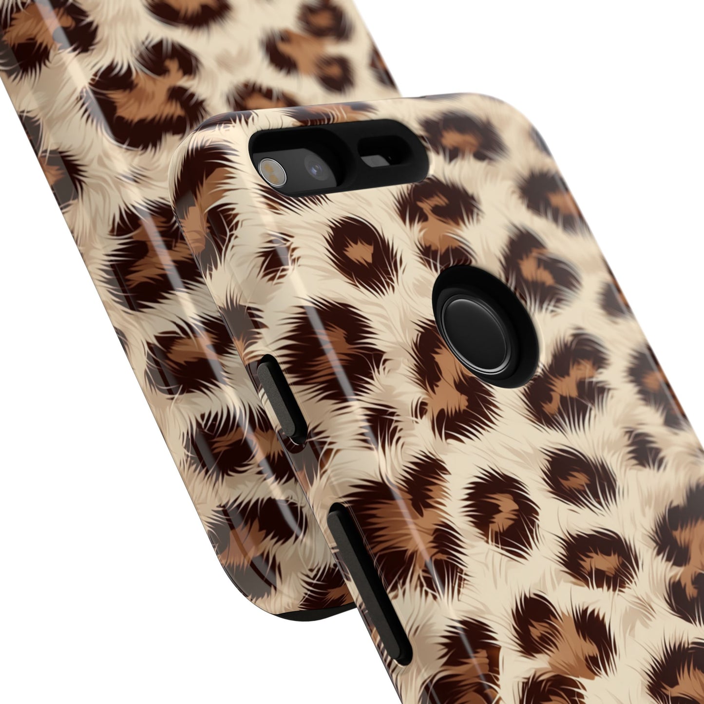 Wild leopard print phone case - fashion accessory with tough protection
