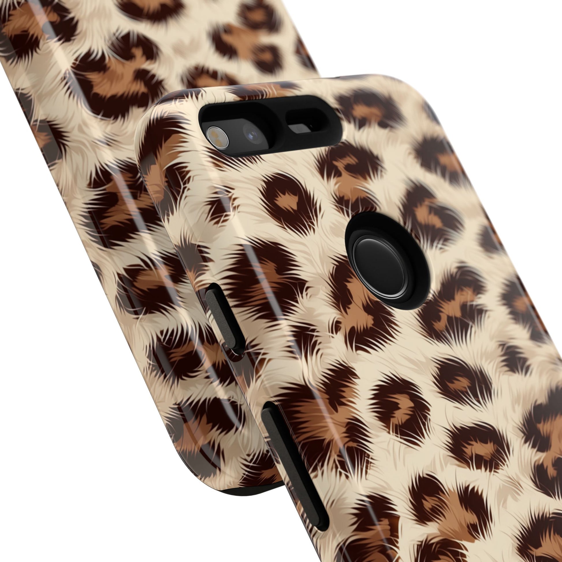 Wild leopard print phone case - fashion accessory with tough protection
