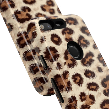 Wild leopard print phone case - fashion accessory with tough protection

